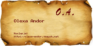 Olexa Andor névjegykártya